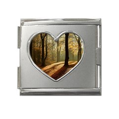 Autumn Nature Woodland Woods Trees Mega Link Heart Italian Charm (18mm) by Jancukart