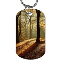 Autumn Nature Woodland Woods Trees Dog Tag (two Sides) by Jancukart