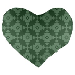 Sophisticated Pattern Large 19  Premium Flano Heart Shape Cushions by GardenOfOphir