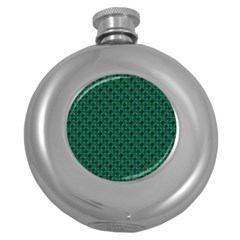 Green Pattern Round Hip Flask (5 Oz) by Sparkle