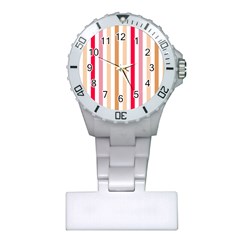 Stripe Pattern Plastic Nurses Watch by GardenOfOphir