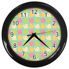 Slugs Pattern Wall Clock (black) by GardenOfOphir