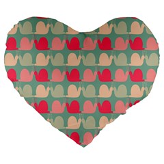 Colorful Slugs Large 19  Premium Flano Heart Shape Cushions by GardenOfOphir