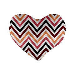 Chevron Iv Standard 16  Premium Heart Shape Cushions by GardenOfOphir