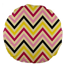 Chevron I Large 18  Premium Round Cushions by GardenOfOphir