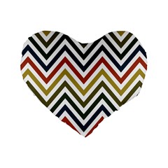 Chevron Ii Standard 16  Premium Flano Heart Shape Cushions by GardenOfOphir