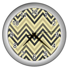 Mute Chevron Wall Clock (silver) by GardenOfOphir