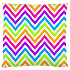 Bright Chevron Standard Premium Plush Fleece Cushion Case (one Side)