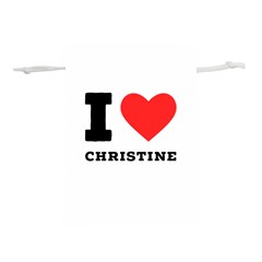 I Love Christine Lightweight Drawstring Pouch (l) by ilovewhateva