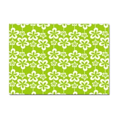 Lime Green Flowers Pattern Sticker A4 (100 Pack) by GardenOfOphir