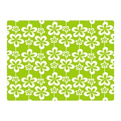 Lime Green Flowers Pattern Premium Plush Fleece Blanket (mini) by GardenOfOphir