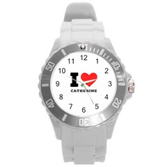 I Love Catherine Round Plastic Sport Watch (l) by ilovewhateva