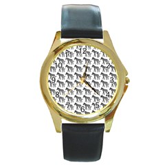 Pattern 129 Round Gold Metal Watch