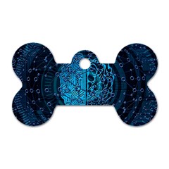 Artificial Intelligence Network Blue Art Dog Tag Bone (one Side)