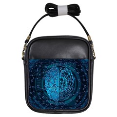 Artificial Intelligence Network Blue Art Girls Sling Bag by Semog4