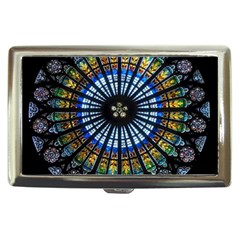 Mandala Floral Rose Window Strasbourg Cathedral France Cigarette Money Case by Semog4