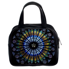 Mandala Floral Rose Window Strasbourg Cathedral France Classic Handbag (two Sides) by Semog4