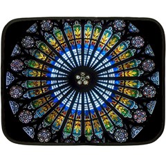 Mandala Floral Rose Window Strasbourg Cathedral France Fleece Blanket (mini) by Semog4