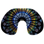 Mandala Floral Rose Window Strasbourg Cathedral France Travel Neck Pillow Front