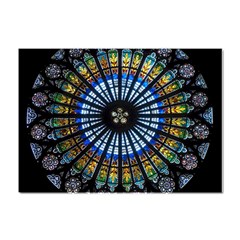 Mandala Floral Rose Window Strasbourg Cathedral France Crystal Sticker (a4) by Semog4