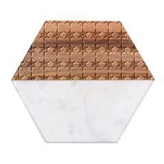 Pattern 141 Marble Wood Coaster (hexagon)  by GardenOfOphir