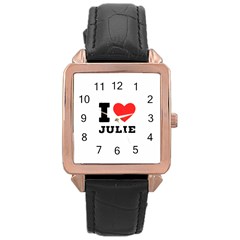 I Love Julie Rose Gold Leather Watch  by ilovewhateva