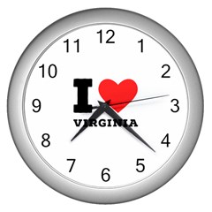 I Love Virginia Wall Clock (silver) by ilovewhateva