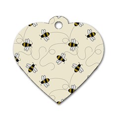 Insects Bees Digital Paper Dog Tag Heart (two Sides) by Semog4