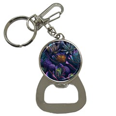 Ai Generated Succulents Flowers Bottle Opener Key Chain by Semog4