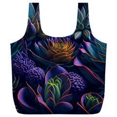 Ai Generated Succulents Flowers Full Print Recycle Bag (xxl) by Semog4