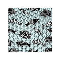 Fish Koi Ocean Sea Oriental Waves Square Satin Scarf (30  X 30 ) by Semog4