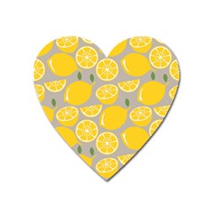 Lemon Background Lemon Wallpaper Heart Magnet by Semog4