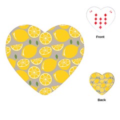 Lemon Background Lemon Wallpaper Playing Cards Single Design (heart) by Semog4