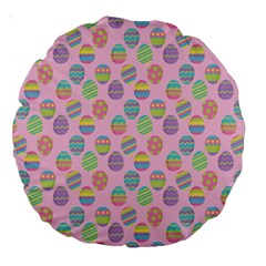 Egg Easter Eggs Pastel Digital Art Large 18  Premium Round Cushions by Semog4