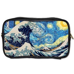 Starry Night Hokusai Vincent Van Gogh The Great Wave Off Kanagawa Toiletries Bag (two Sides) by Semog4