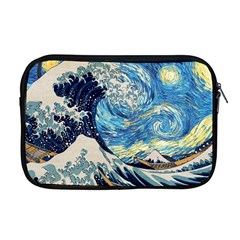 Starry Night Hokusai Vincent Van Gogh The Great Wave Off Kanagawa Apple Macbook Pro 17  Zipper Case by Semog4