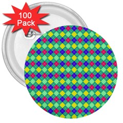 Pattern 250 3  Buttons (100 Pack)  by GardenOfOphir