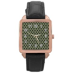 Pattern 266 Rose Gold Leather Watch  by GardenOfOphir