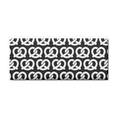 Gray Pretzel Illustrations Pattern Hand Towel by GardenOfOphir