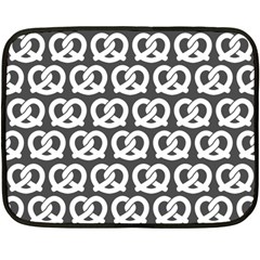 Gray Pretzel Illustrations Pattern One Side Fleece Blanket (mini) by GardenOfOphir