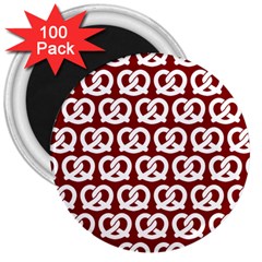 Red Pretzel Illustrations Pattern 3  Magnets (100 Pack) by GardenOfOphir