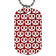 Red Pretzel Illustrations Pattern Dog Tag (two Sides) by GardenOfOphir