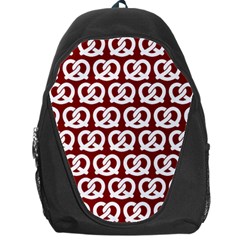 Red Pretzel Illustrations Pattern Backpack Bag by GardenOfOphir