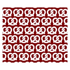 Red Pretzel Illustrations Pattern Premium Plush Fleece Blanket (small) by GardenOfOphir