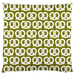 Olive Pretzel Illustrations Pattern Large Premium Plush Fleece Cushion Case (one Side) by GardenOfOphir