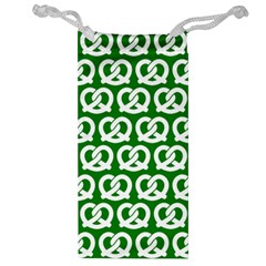 Green Pretzel Illustrations Pattern Jewelry Bag by GardenOfOphir