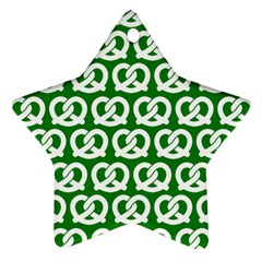 Green Pretzel Illustrations Pattern Star Ornament (two Sides) by GardenOfOphir