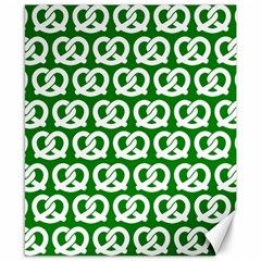 Green Pretzel Illustrations Pattern Canvas 8  X 10  by GardenOfOphir