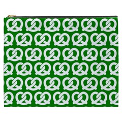 Green Pretzel Illustrations Pattern Cosmetic Bag (xxxl) by GardenOfOphir