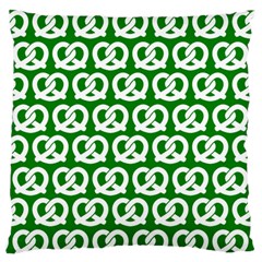 Green Pretzel Illustrations Pattern Large Premium Plush Fleece Cushion Case (one Side) by GardenOfOphir